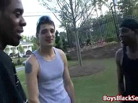 Interracial hardcore gay bareback fucking 19